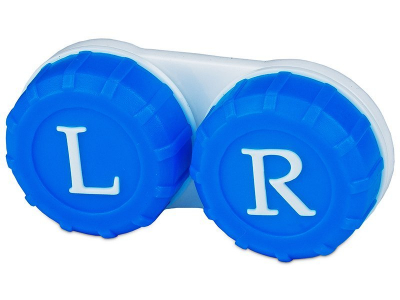 Pojemnik na soczewki Niebieski, z oznaczeniem "L" i "R"