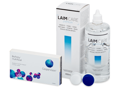 Biofinity Multifocal (3 šošovky) + płyn Laim-Care 400 ml