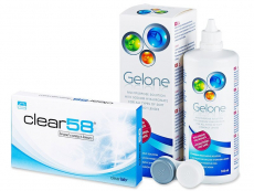 Clear 58 (6 soczewek) + płyn Gelone 360 ml