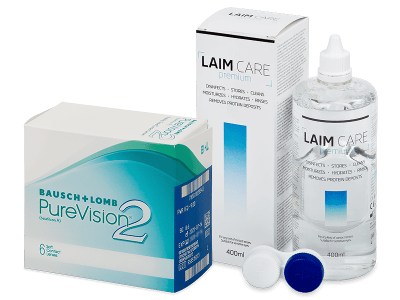 PureVision 2 (6 soczewek) + płyn Laim Care 400 ml