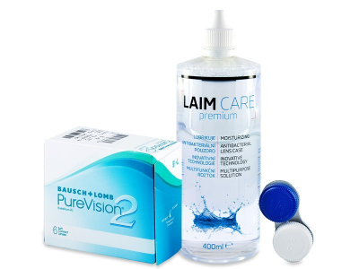 PureVision 2 (6 soczewek) + płyn Laim-Care 400ml