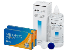 Air Optix Night and Day Aqua (2x3 soczewki) + płyn Laim Care 400 ml