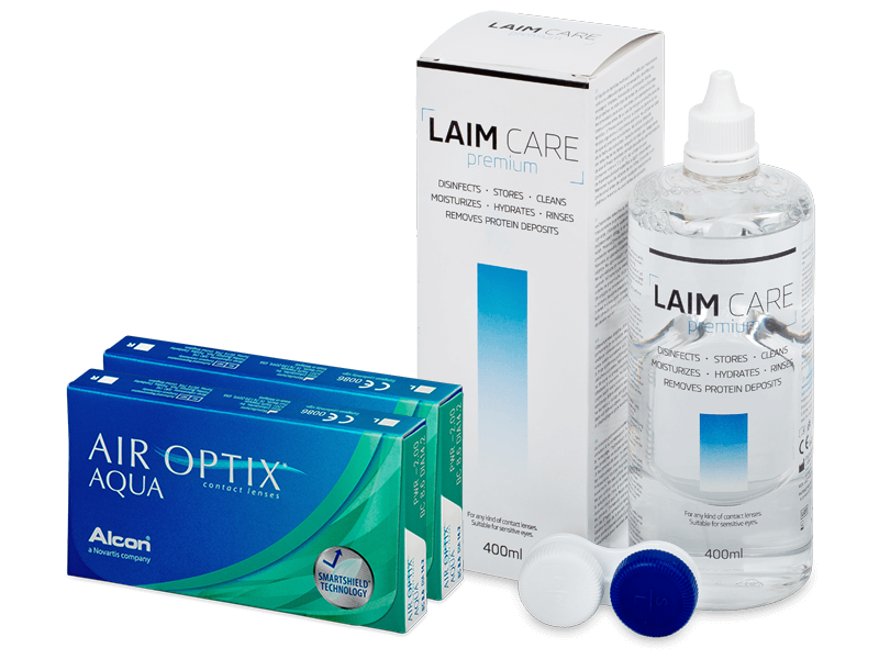 Air Optix Aqua (2x3 soczewki) + płyn Laim-Care (400ml)