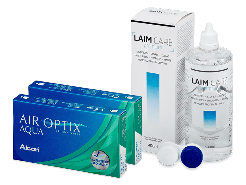 Air Optix Aqua (2x3 soczewki) + płyn Laim Care 400 ml