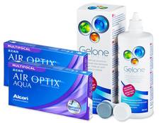 Air Optix Aqua Multifocal (2x3 soczewki) + płyn Gelone (360 ml)