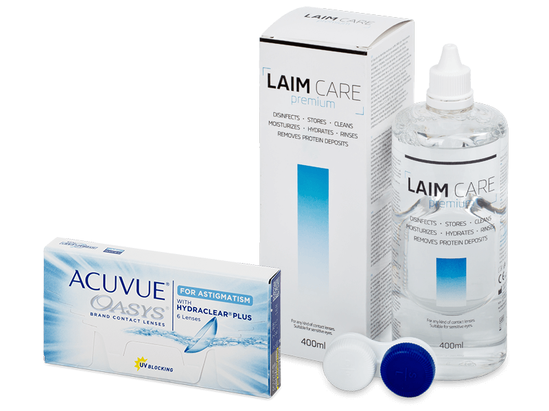 Acuvue Oasys for Astigmatism (6 soczewek) + płyn Laim-Care (400ml)