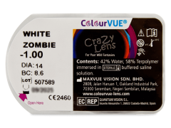 ColourVUE Crazy Lens - White Zombie - korekcyjne (2 soczewki)
