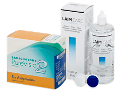 PureVision 2 for Astigmatism (6 soczewek) + płyn Laim Care 400 ml