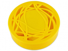 Pudełko na soczewki z lusterkiem - żółty ornament 