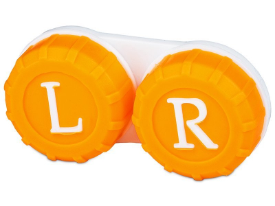 Pojemnik na soczewki - pomarańczowy L+R 