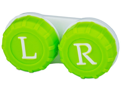 Pojemnik na soczewki - zielony z literkami "L"+"R" 