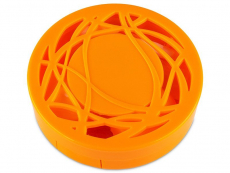 Pudełko na soczewki z lusterkiem - pomarańczowy oranament 