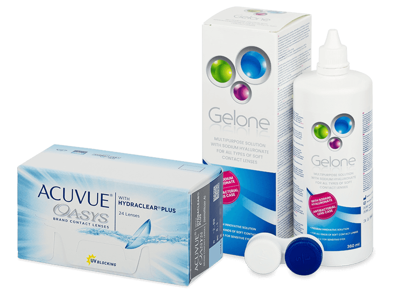 Acuvue Oasys (24 soczewek) + płyn Gelone 360 ml