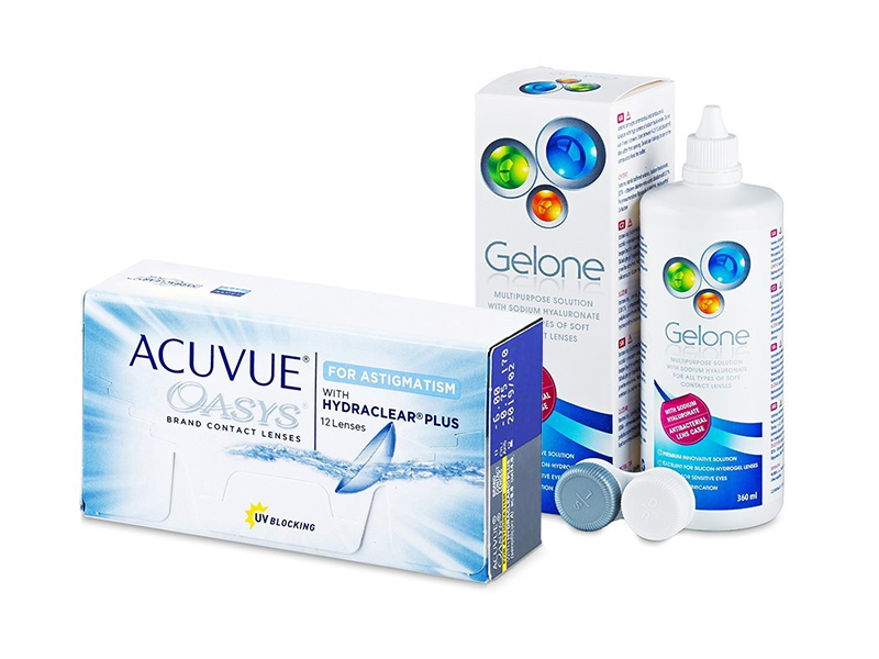 Acuvue Oasys for Astigmatism (12 soczewek) + płyn Gelone 360 ml