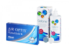 Air Optix plus HydraGlyde (3 soczewki) + płyn Gelone 360 ml