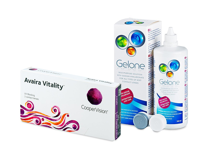 Avaira Vitality (3 soczewki) + płyn Gelone 360 ml