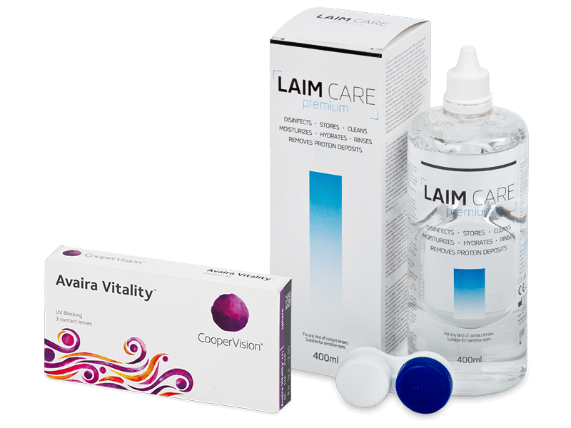 Avaira Vitality (3 soczewki) + płyn Laim-Care 400 ml
