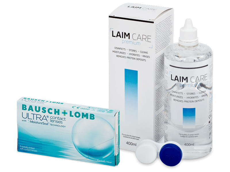 Bausch + Lomb ULTRA (3 soczewki) + płyn Laim-Care 400 ml