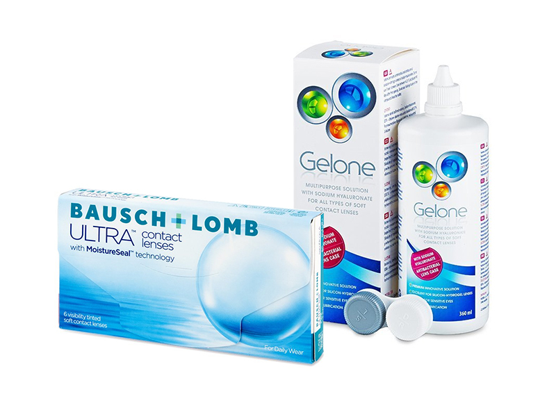 Bausch + Lomb ULTRA (6 soczewek) + płyn Gelone 360 ml