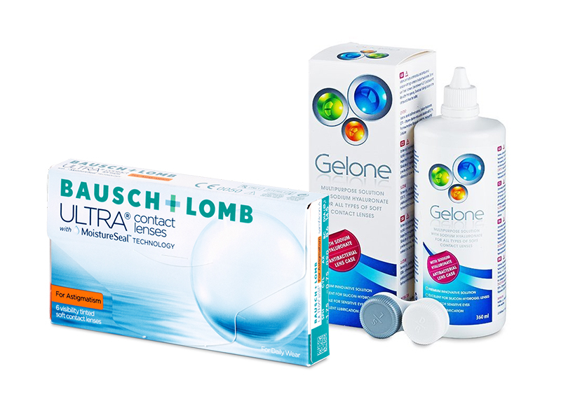 Bausch + Lomb ULTRA for Astigmatism (6 soczewek) + płyn Gelone 360 ml