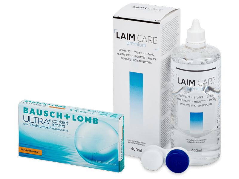 Bausch + Lomb ULTRA for Astigmatism (6 soczewek) + płyn Laim-Care 400 ml