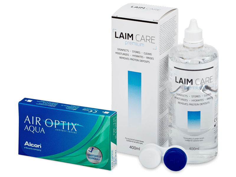 Air Optix Aqua (6 soczewek) + płyn Laim Care 400ml