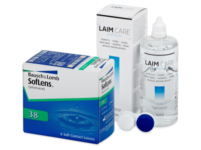 SofLens 38 (6 soczewek) + płyn Laim-Care 400 ml