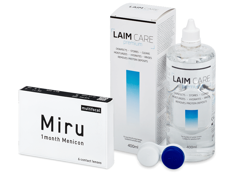 Miru 1 Month Menicon Multifocal (6 soczewek) + płyn Laim-Care 400 ml