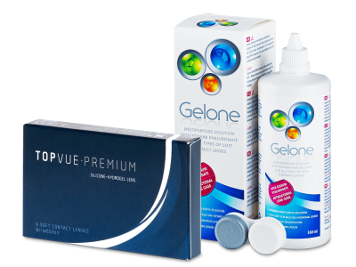 TopVue Premium (6 soczewek) + płyn Gelone 360 ml