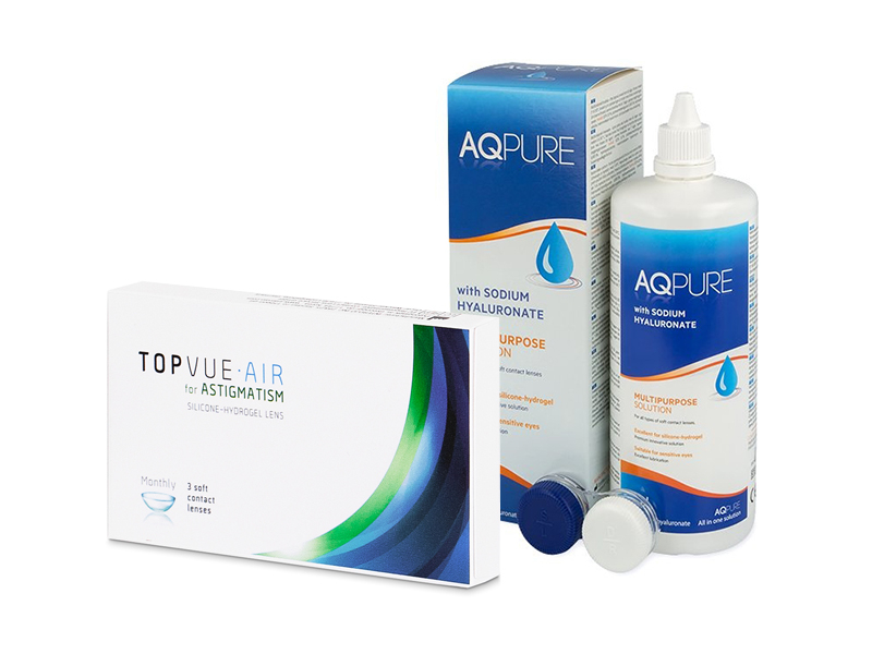 TopVue Air for Astigmatism (3 soczewki) + Płyn AQ Pure 360 ml