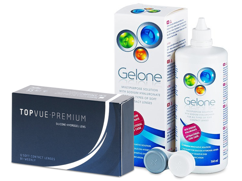 TopVue Premium (12 soczewek) + płyn Gelone 360 ml
