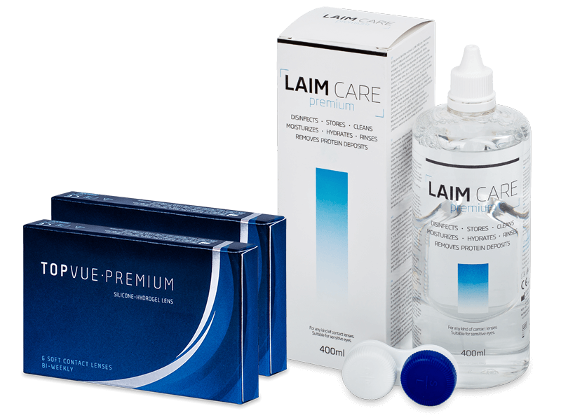 TopVue Premium (12 soczewek) + płyn Laim-Care 400 ml
