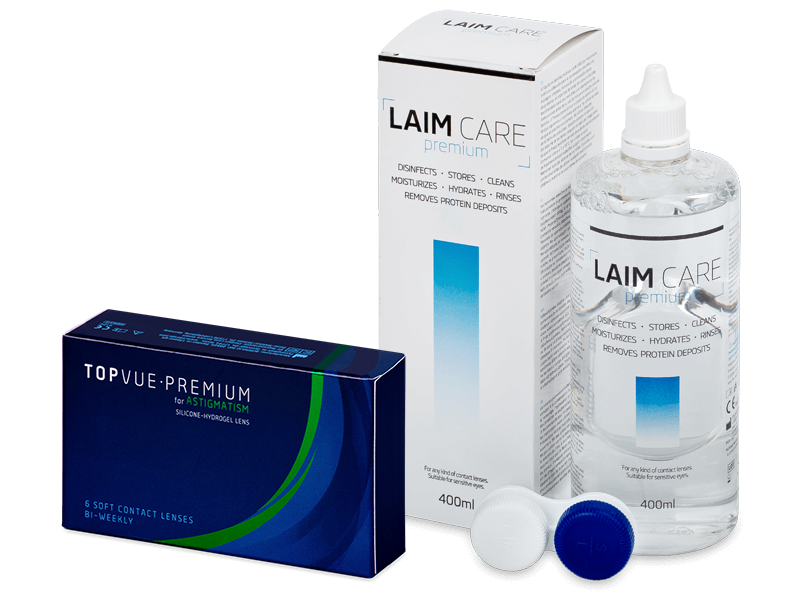 TopVue Premium for Astigmatism (6 soczewek) + płyn Laim-Care 400 ml