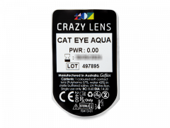 CRAZY LENS - Cat Eye Aqua - jednodniowe zerówki (2 soczewki)