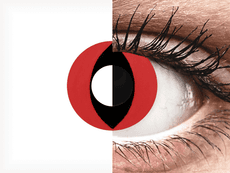 CRAZY LENS - Cat Eye Red - jednodniowe zerówki (2 soczewki)