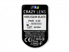 CRAZY LENS - Harlequin Black - jednodniowe zerówki (2 soczewki)