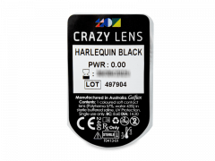 CRAZY LENS - Harlequin Black - jednodniowe zerówki (2 soczewki)