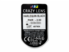 CRAZY LENS - Harlequin Black - jednodniowe korekcyjne (2 soczewki)
