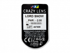 CRAZY LENS - Lord Snow - jednodniowe korekcyjne (2 soczewki)