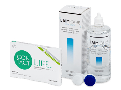 Contact Life spheric (6 soczewek) + płyn Laim-Care 400 ml