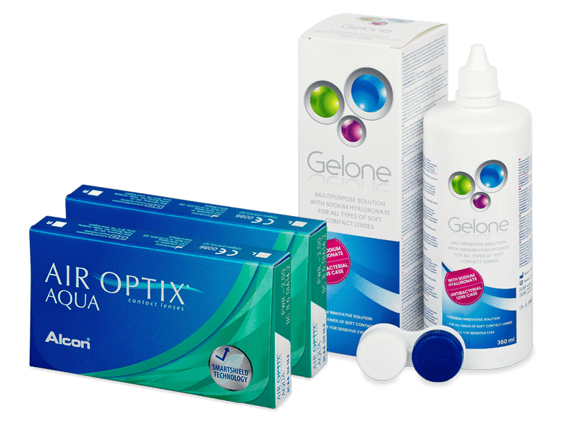 Air Optix Aqua (2x3 soczewki) + płyn Gelone 360 ml